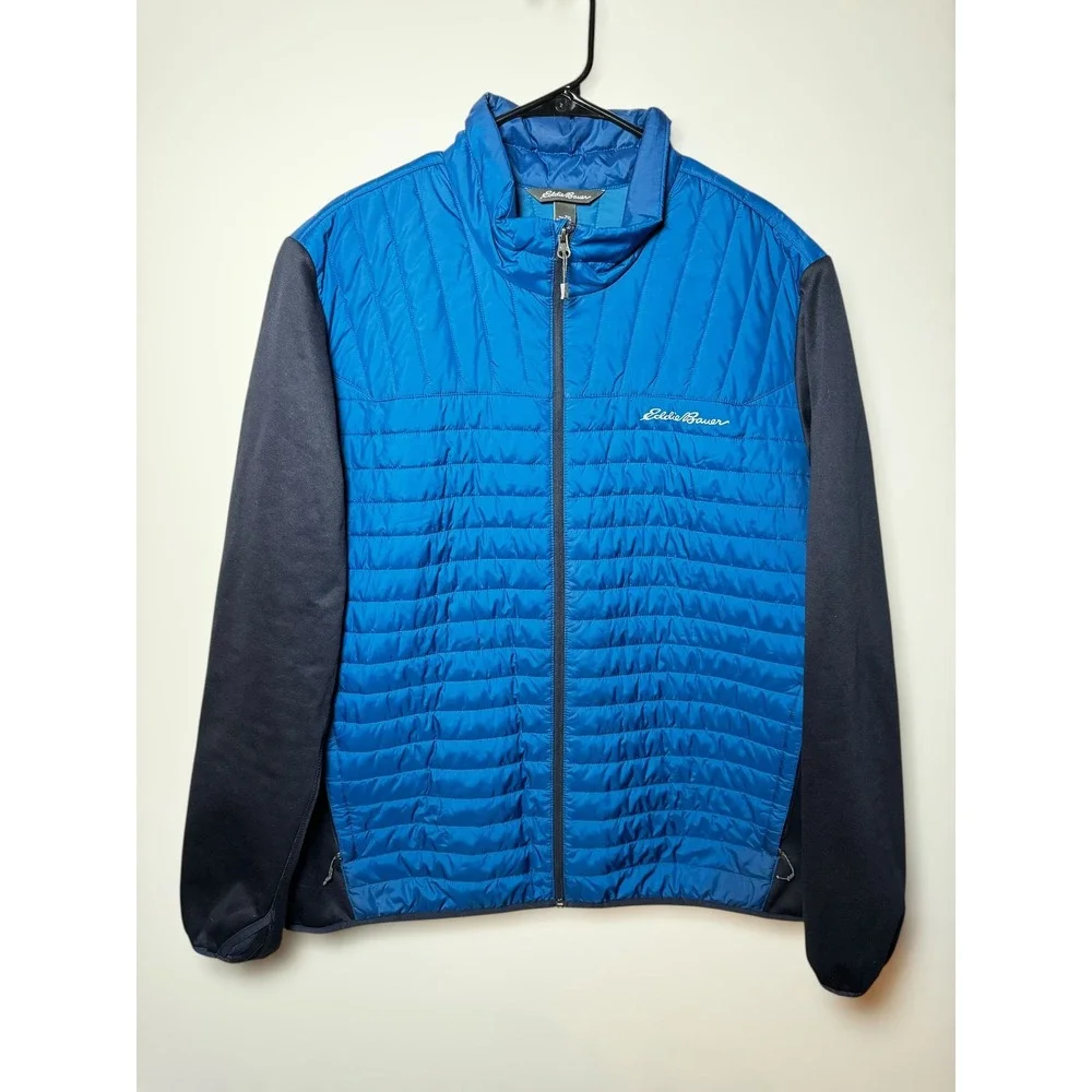 Eddie Bauer Mens Winter Outdoor Puffer Jacket Emberlite Hybrid Trueblue Size 2XL
